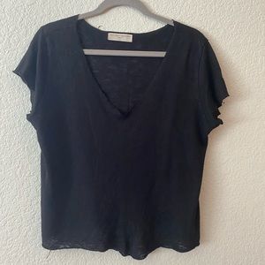 Urban Outfitters Protect Social T V-neck Black Shirt